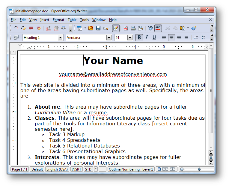 OpenOffice Writer in design view