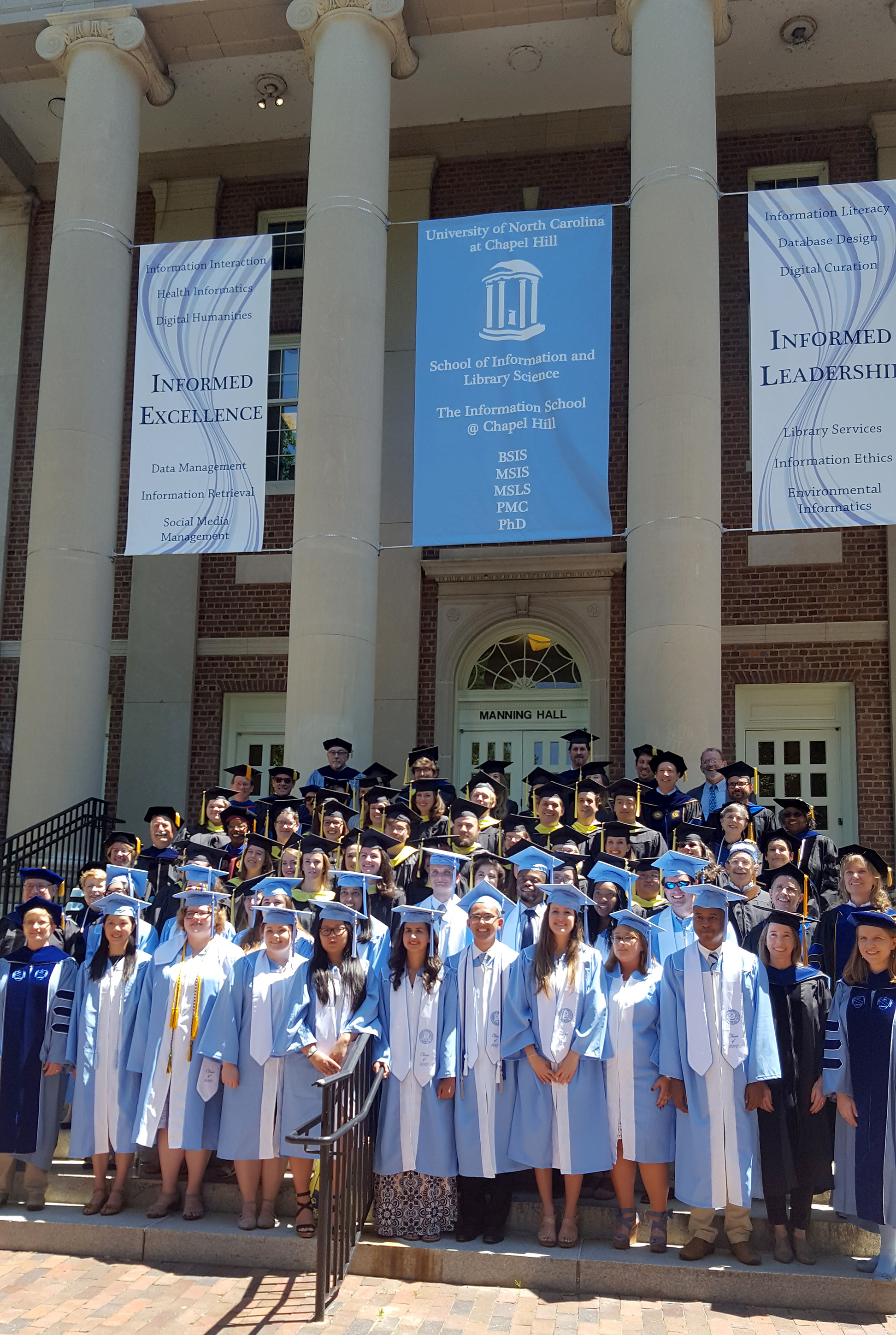 graduation day, May 2017, in front of Manning Hall
