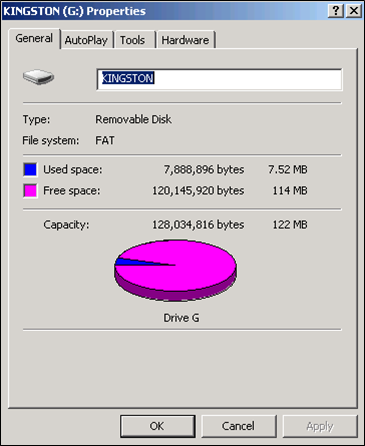 Note the file system says "FAT"