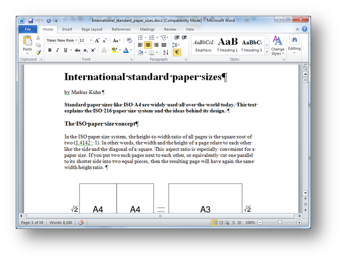 [MSWord 2007 print layout view]