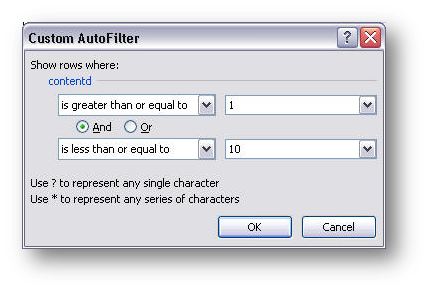 [custom filter dialog box]