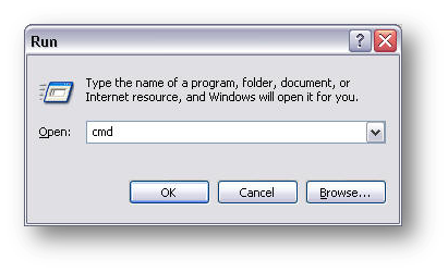 run dialog box in Windows