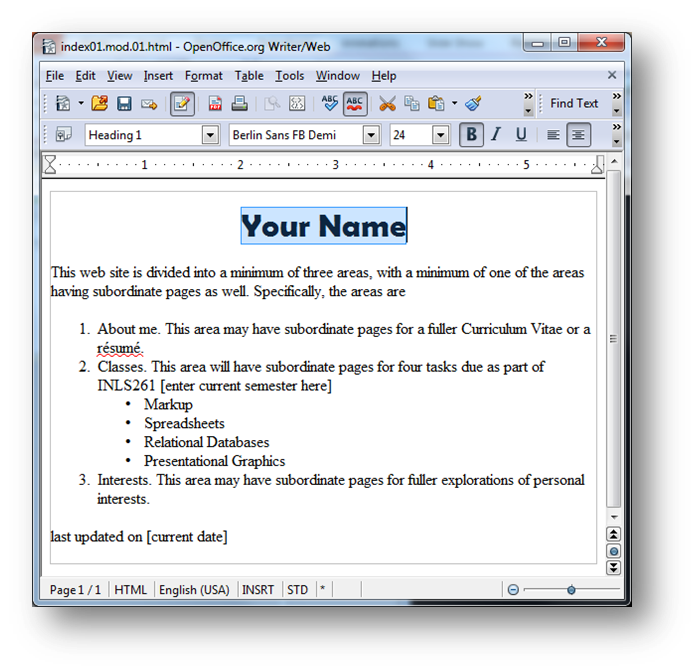 OpenOffice Writer in design view