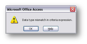 data mismatch