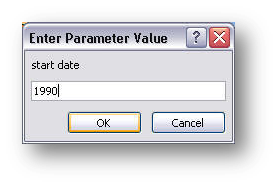 parameter dialog box, second value