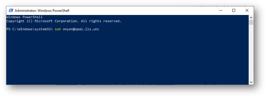 SSH in terminal/PowerShell