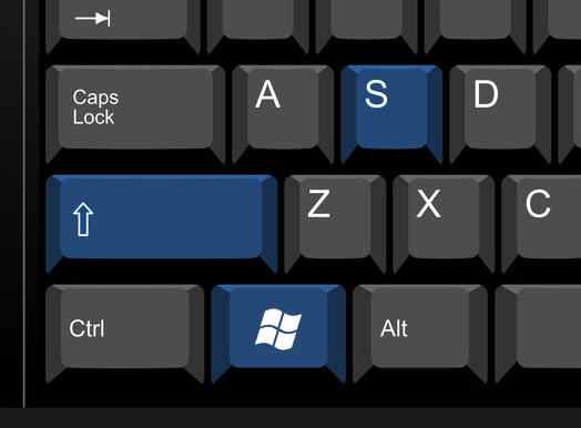 keyboard shortcut to snip a part of a Win10 screen