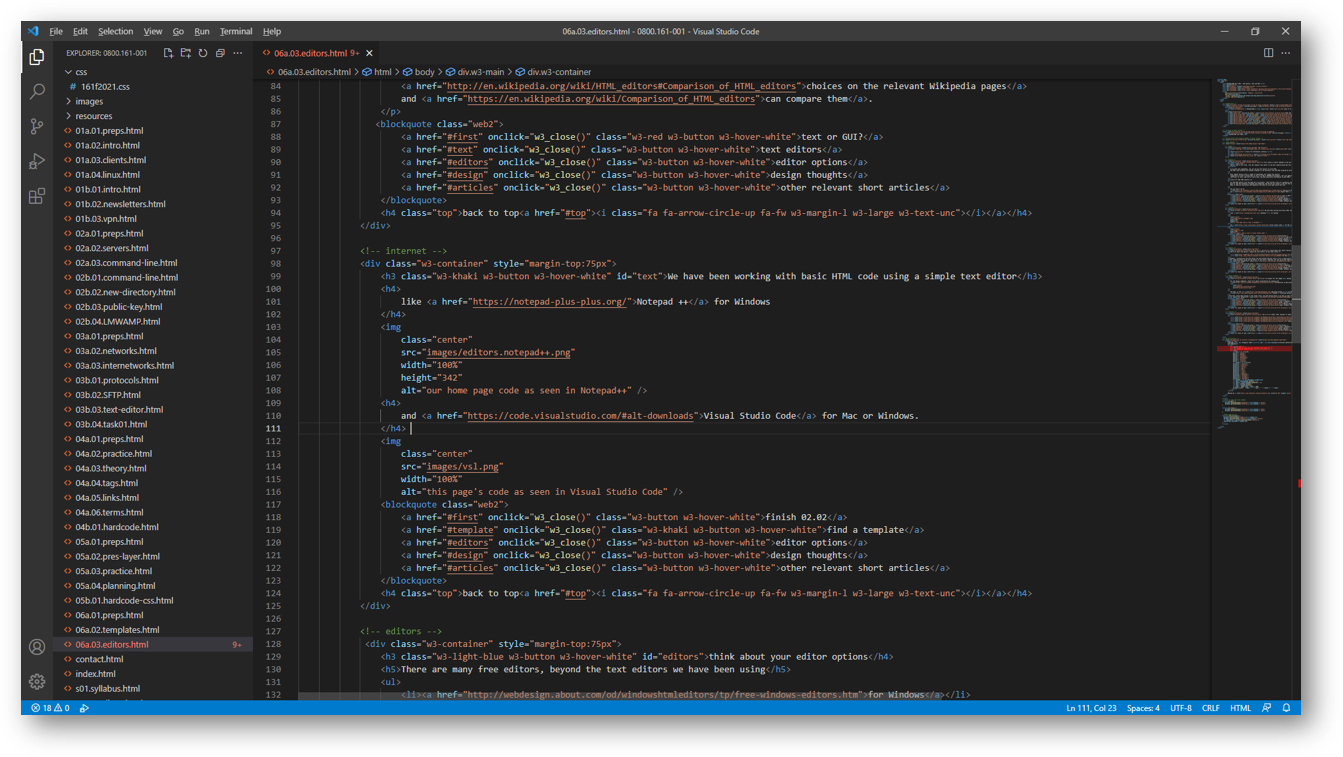 this page's code as seen in Visual Studio Code