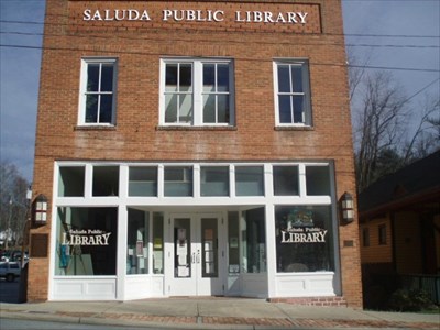 Saluda NC Public Library, from https://www.waymarking.com/waymarks/WM10WX_Saluda_Public_Library_Polk_County_NC