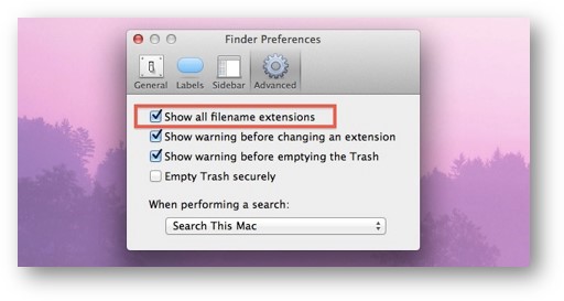 image of Finder, from https://osxdaily.com/2012/01/13/show-filename-extensions-in-mac-os-x/