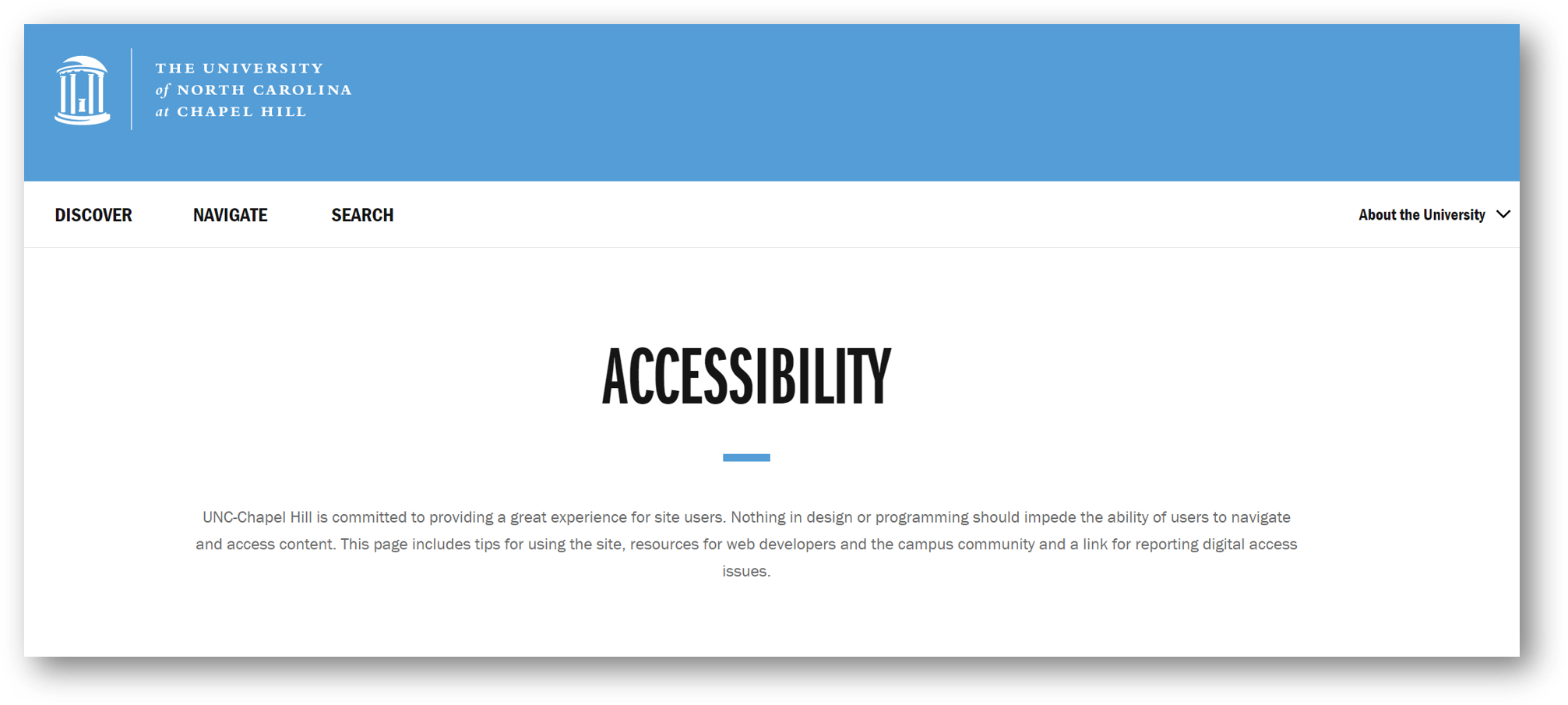 [UNC usability webpage]