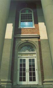 Manning Hall doors from the outside