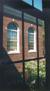 Looking out a Manning window at another part of the building.