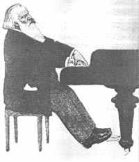 Brahms at home at the piano