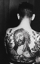 Tattoo of Jesus Christ on the back
