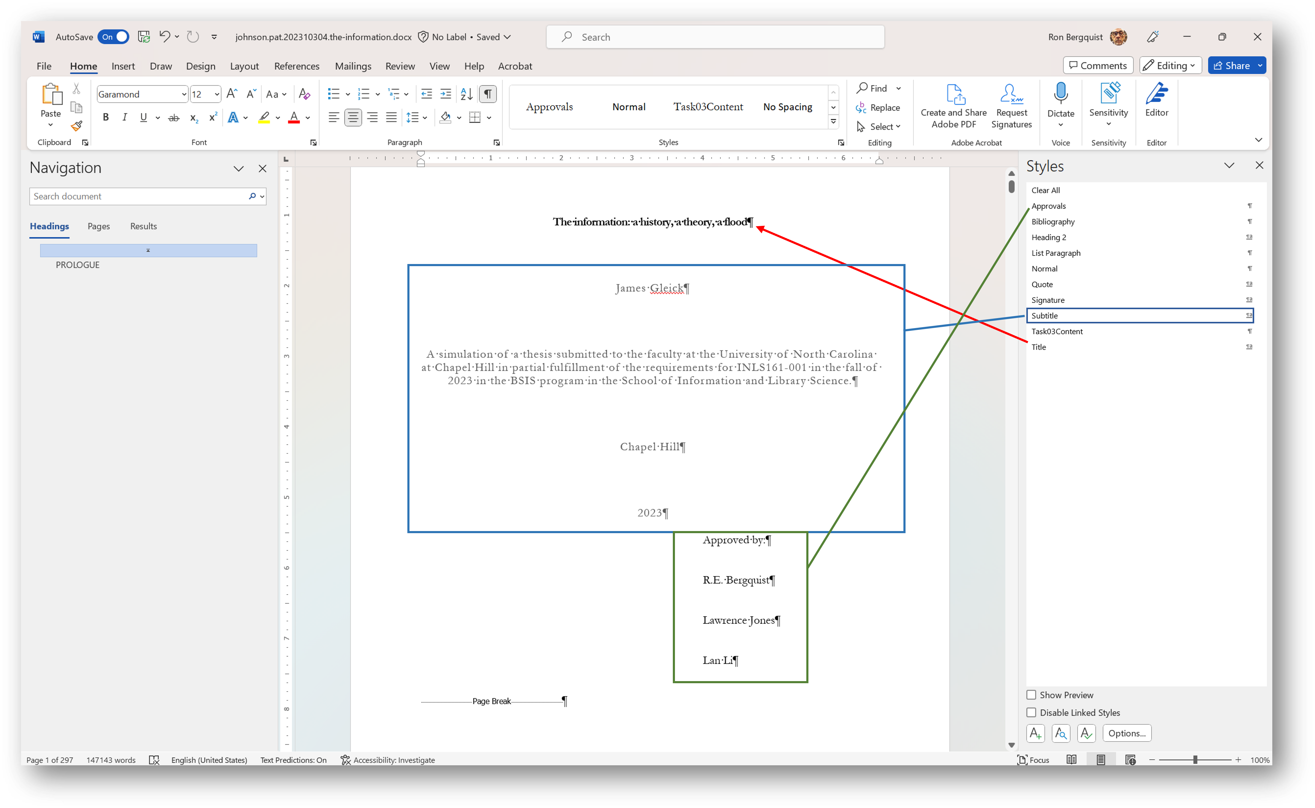 [MSWord 355 modify an instance of text]