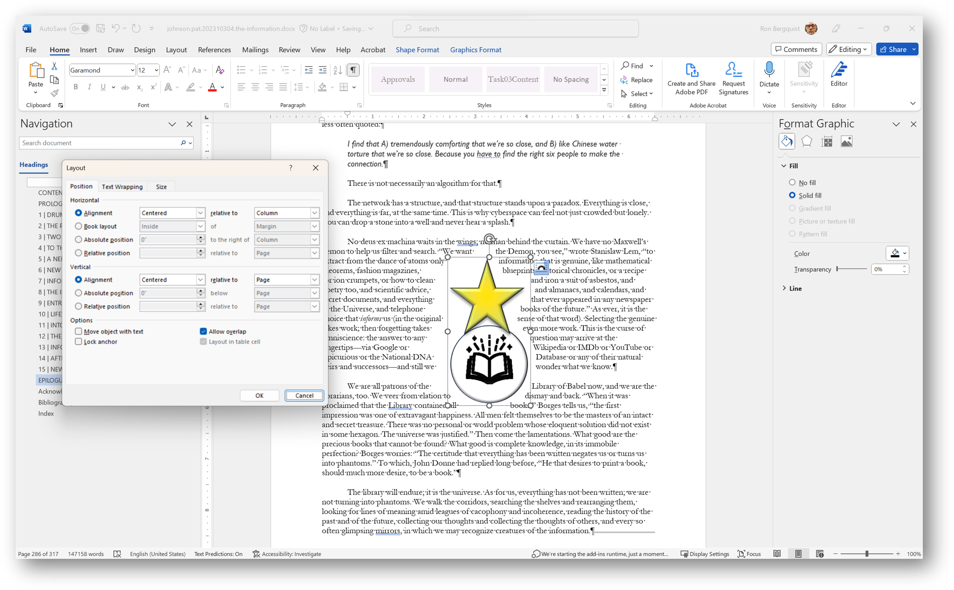 [MSWord 365 showing icon image inserted wrapped]