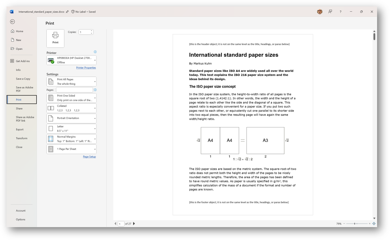 [Office365 print preview]