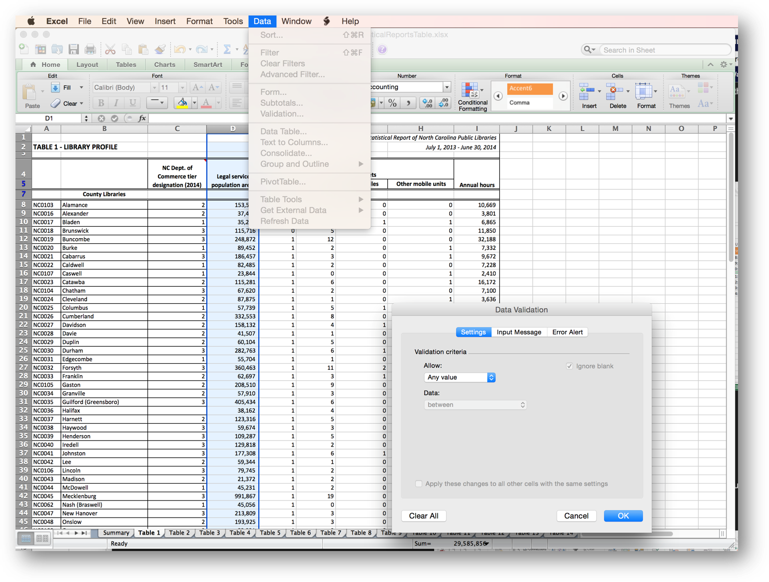 [MSExcel 2013 data validation]