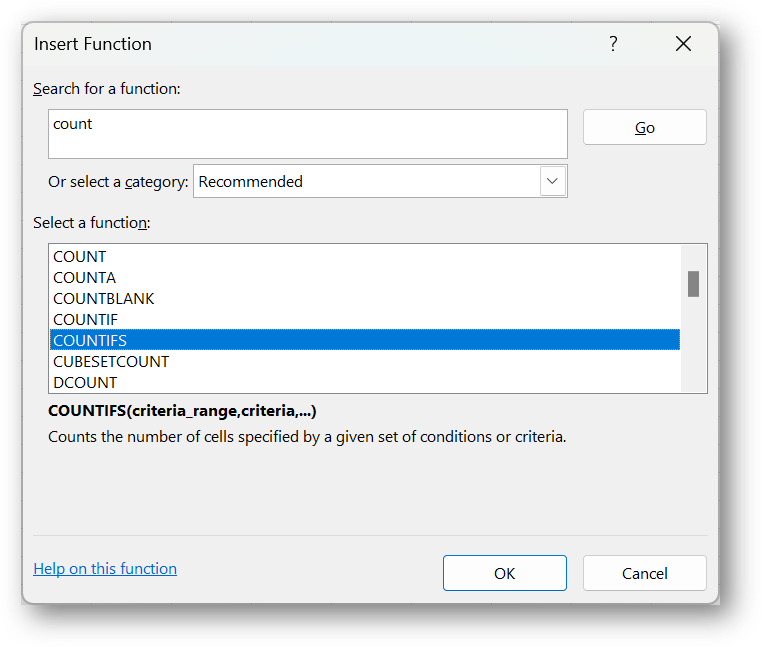 [MSExcel 2007+ functions dialog box]