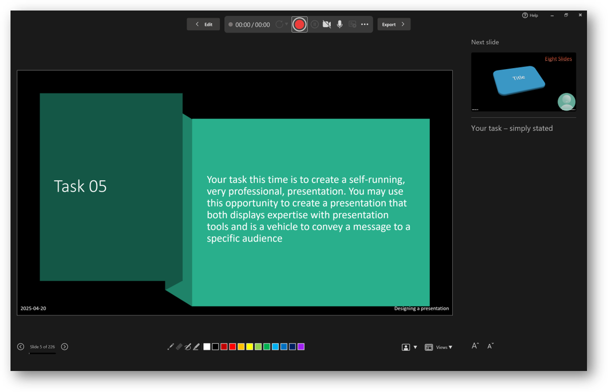 screen you can see as you record your voice and timing