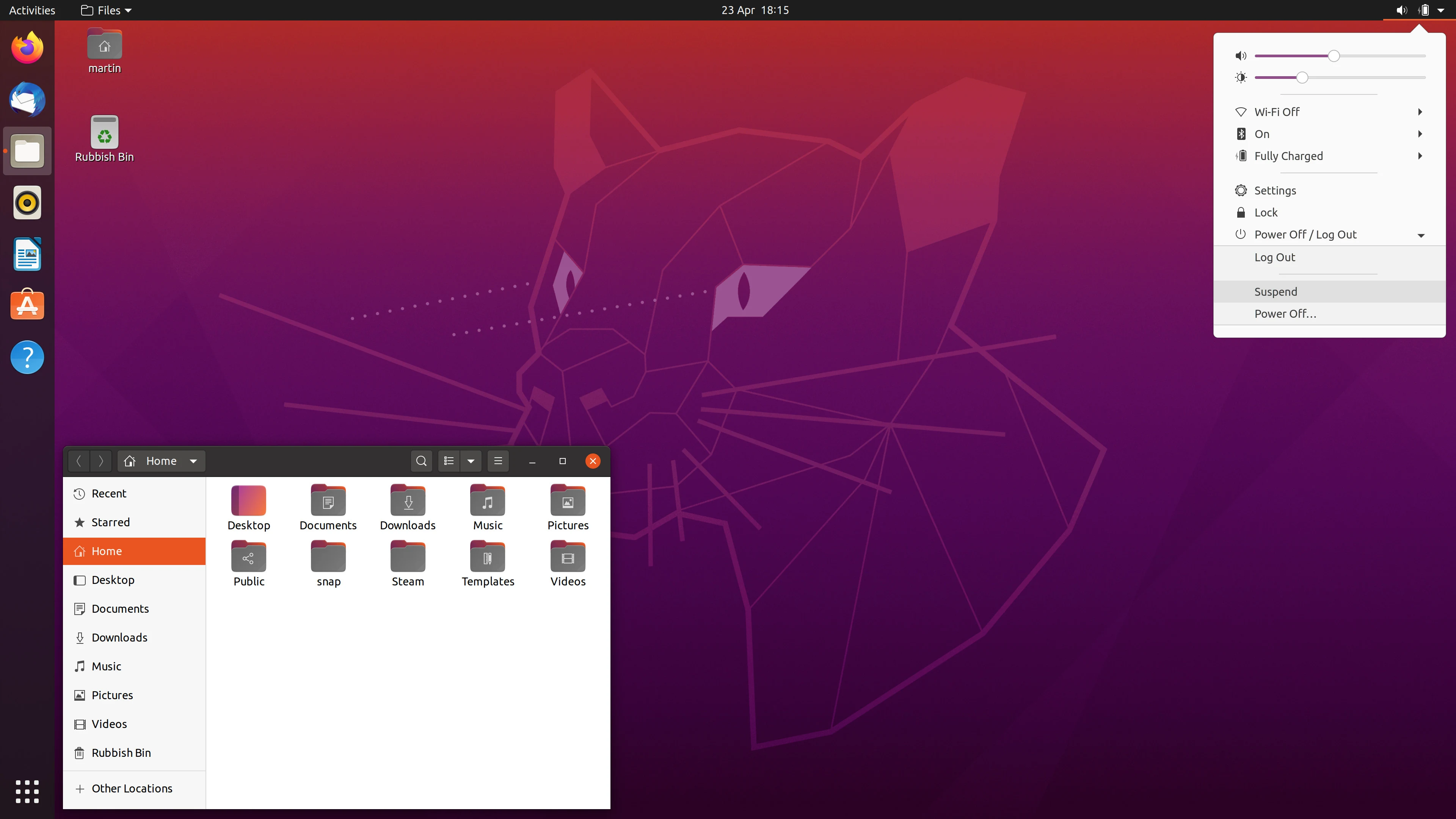 screenshot of Ubuntu on an HP Mini netbook