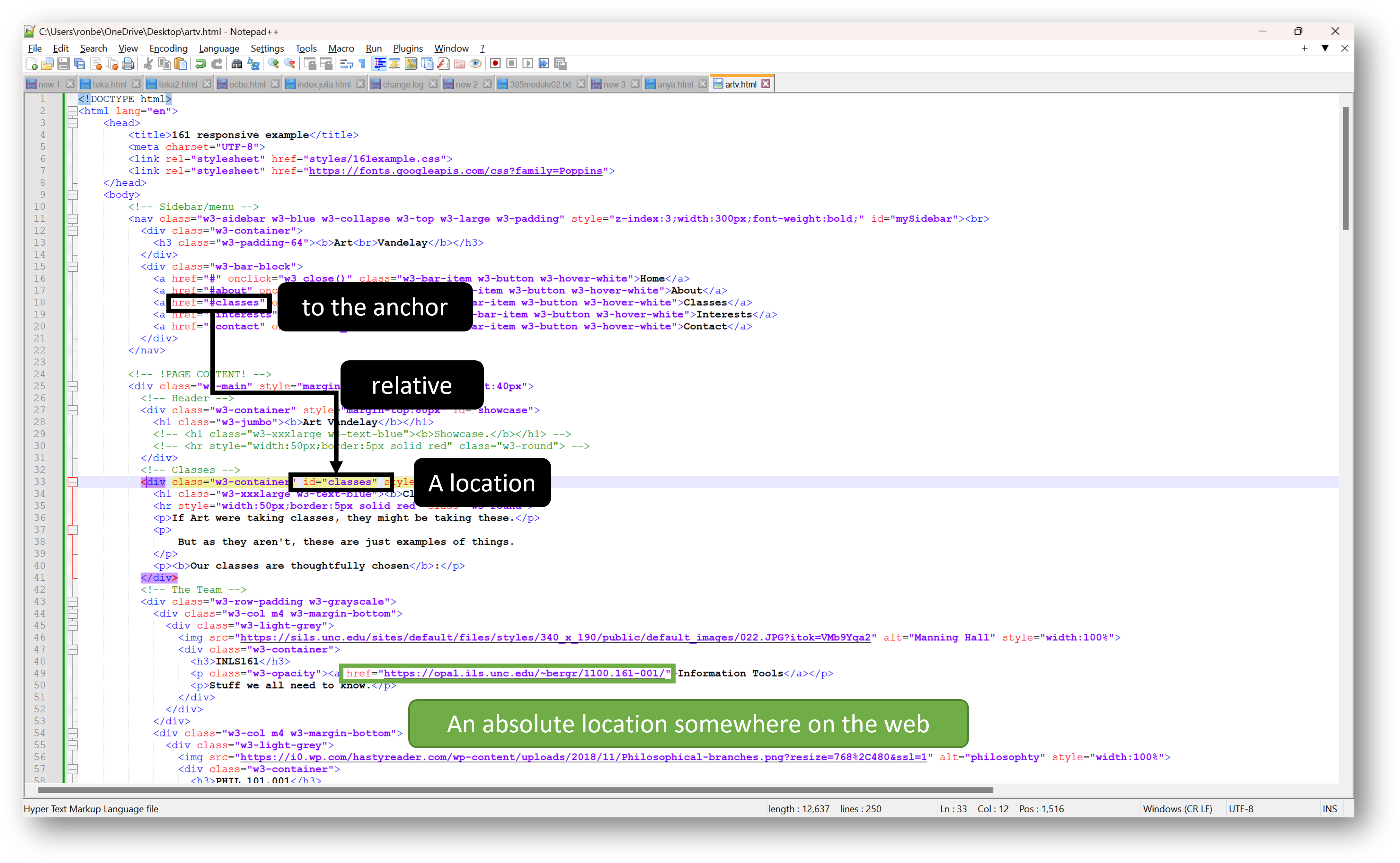 an image relative and absolute references in the code