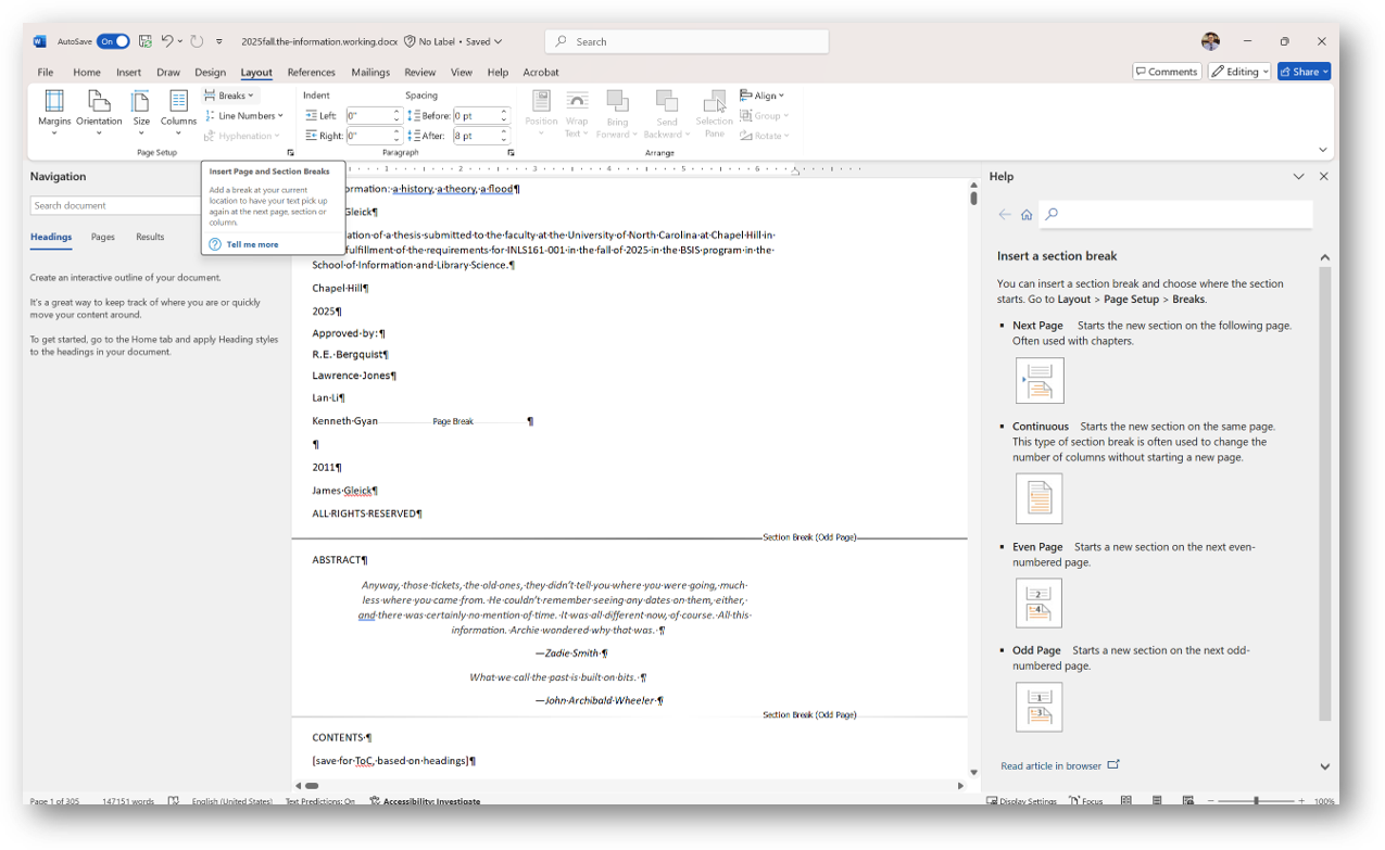 [MSWord 365 with section breaks]