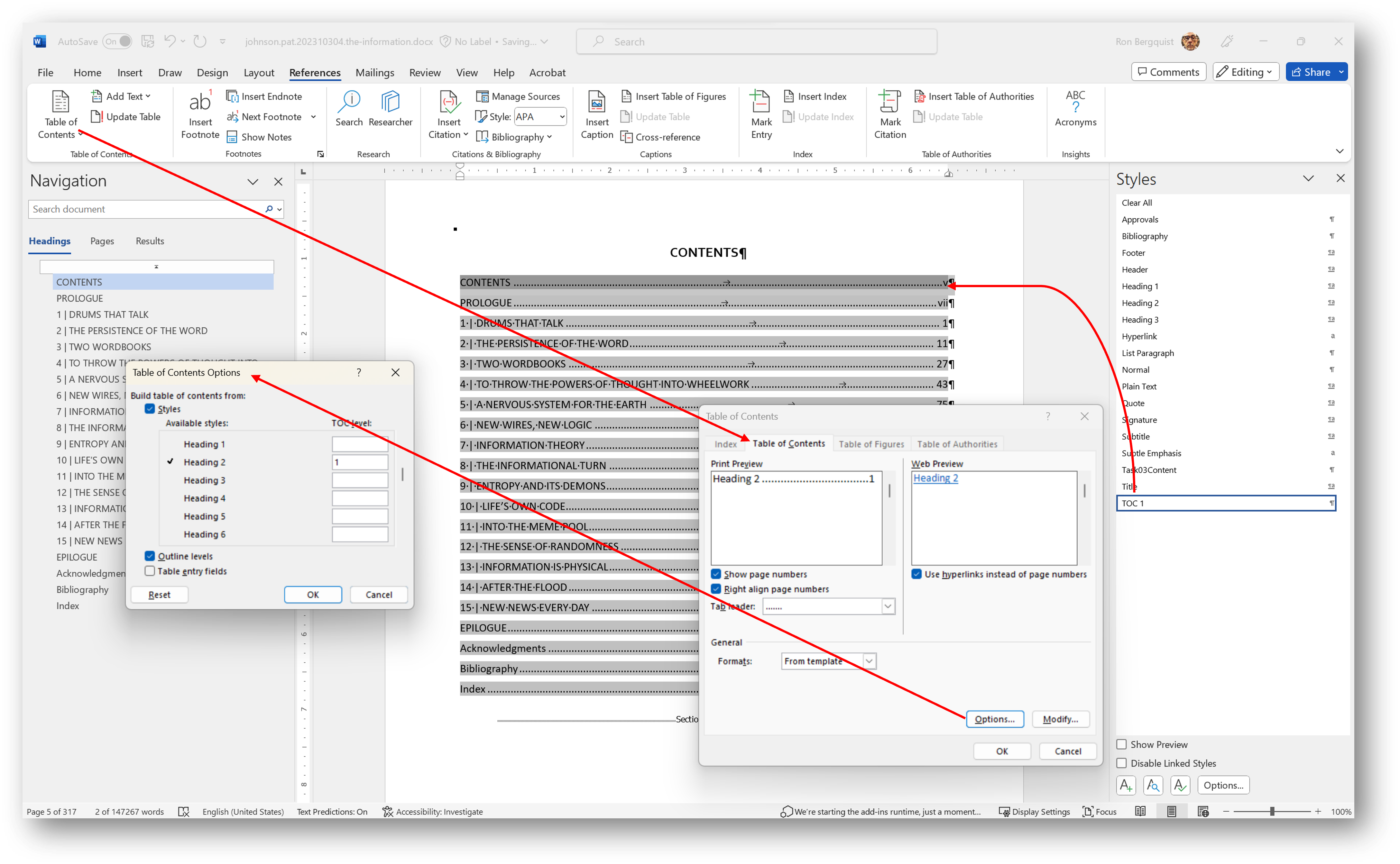 [MSWord 365 showing contents page]
