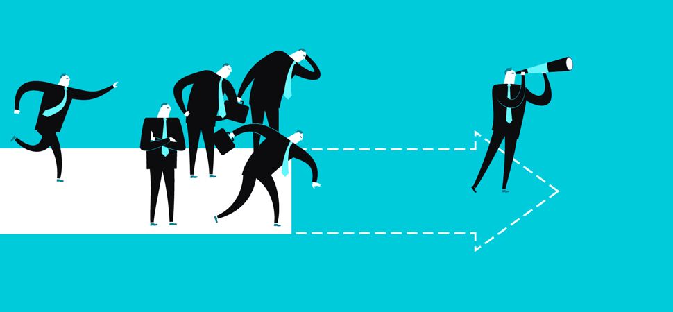 sketch of blue arrow leading