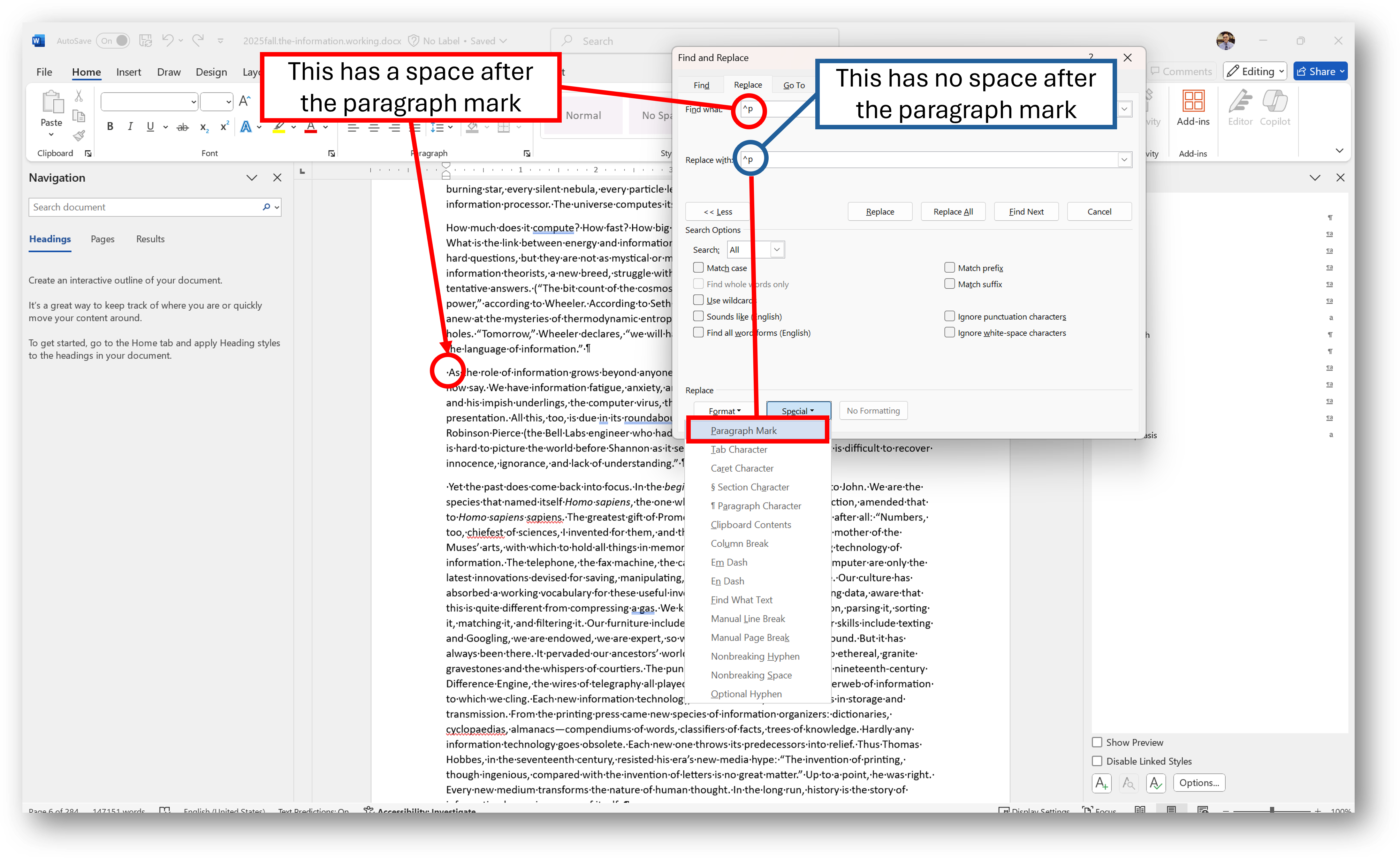 [MSWord replace unneeded spaces and tabs]