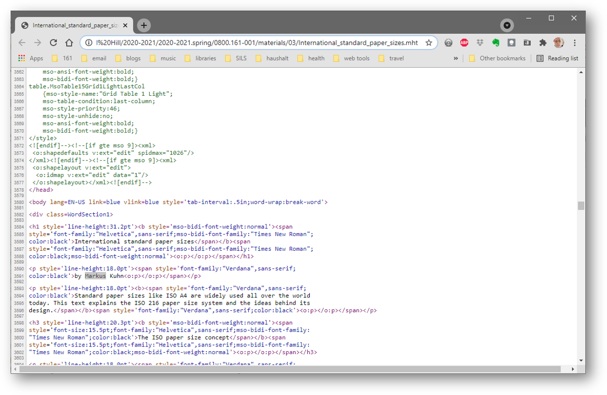 [how MSWord 365 markup appears in HTML]