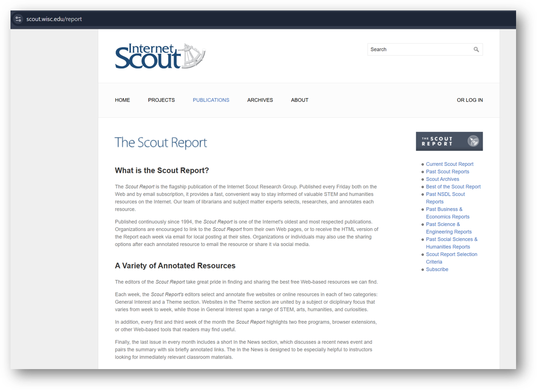 image of Internet Scout Report