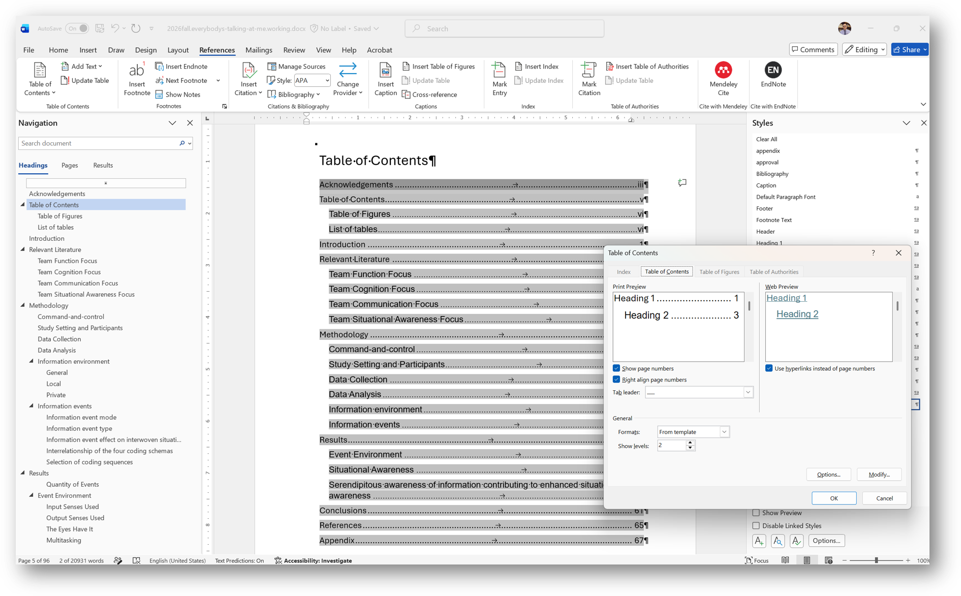 [MSWord 365 showing contents page]