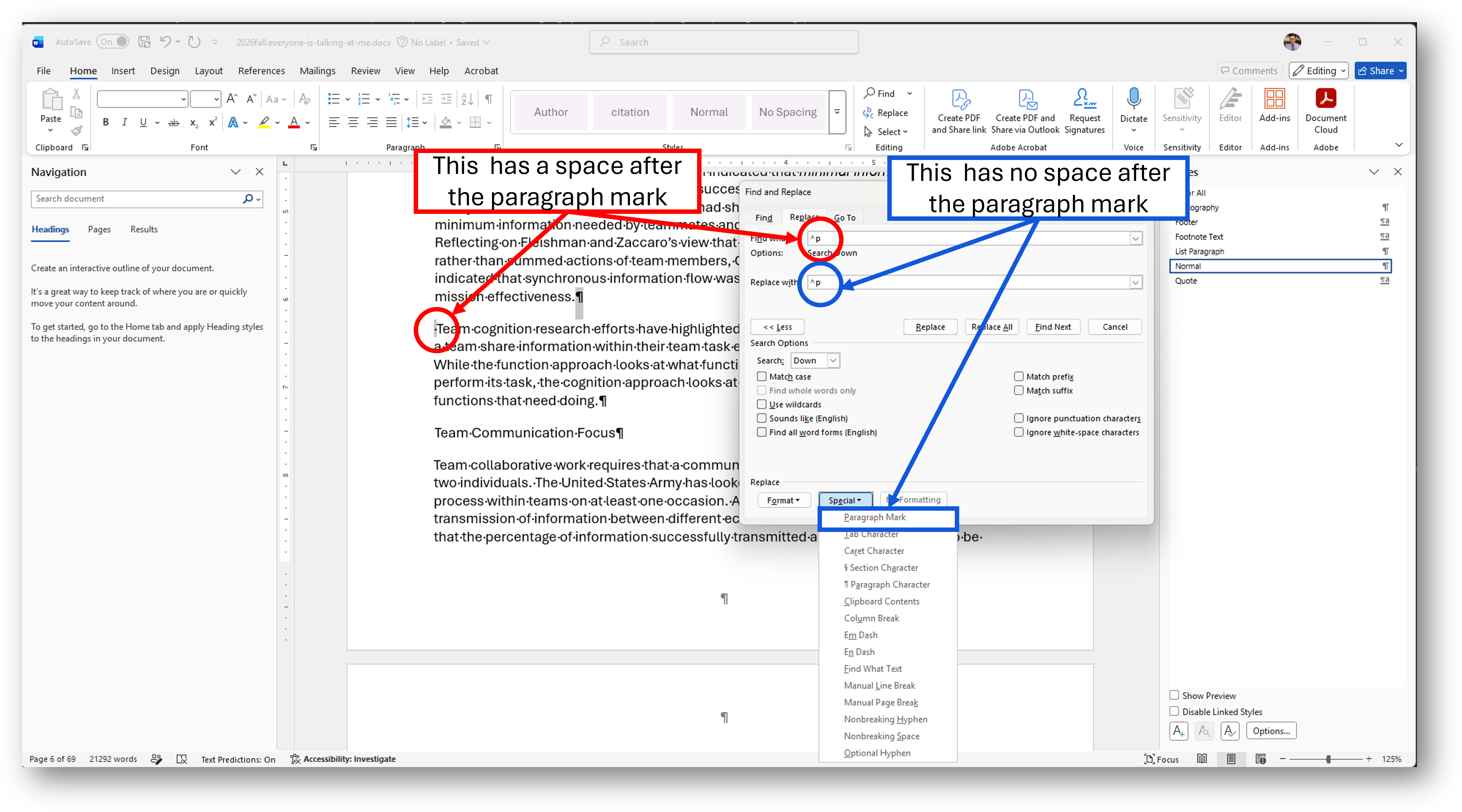 [MSWord replace unneeded spaces and tabs]