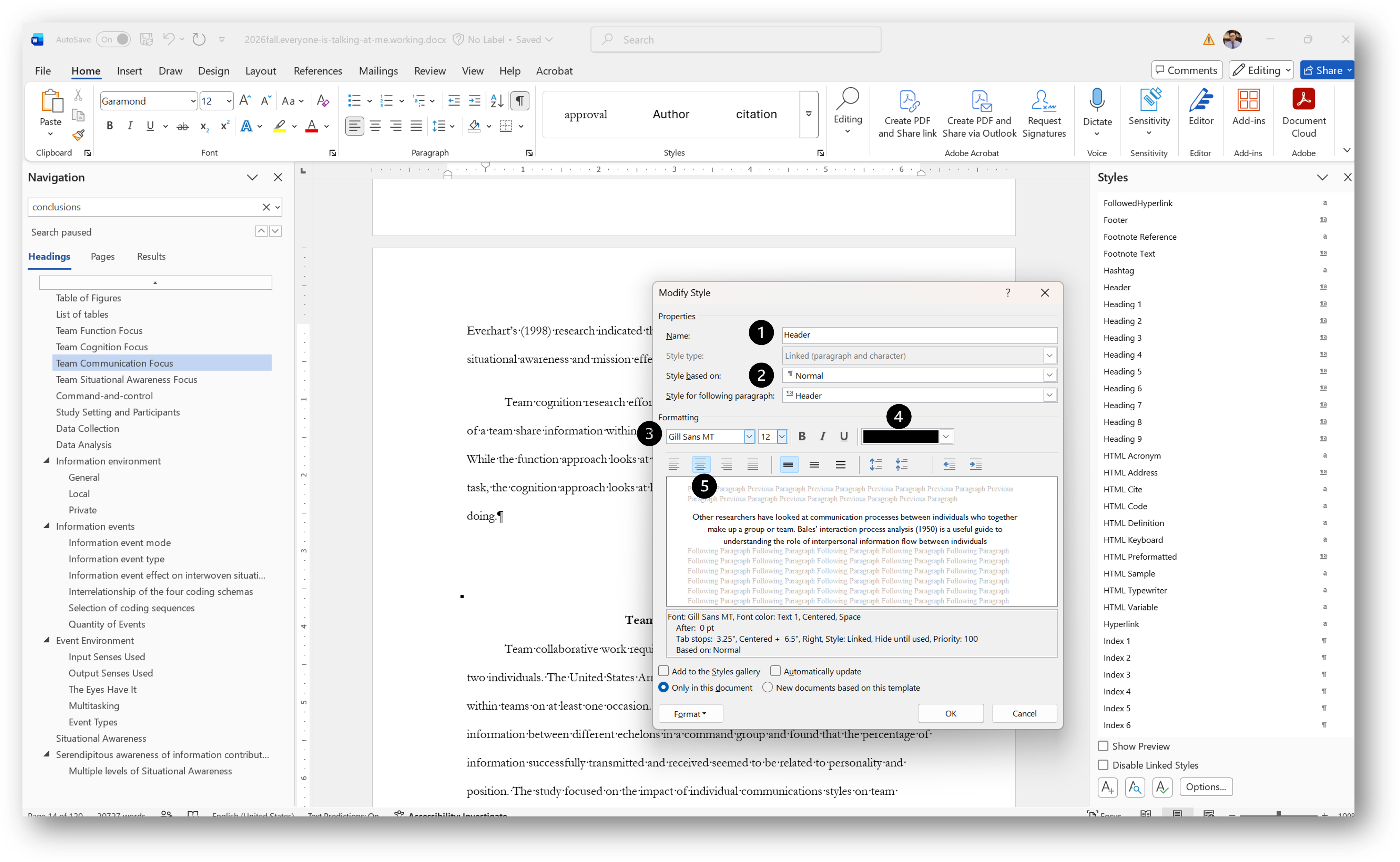 [MSWord 365 styles sidebar]