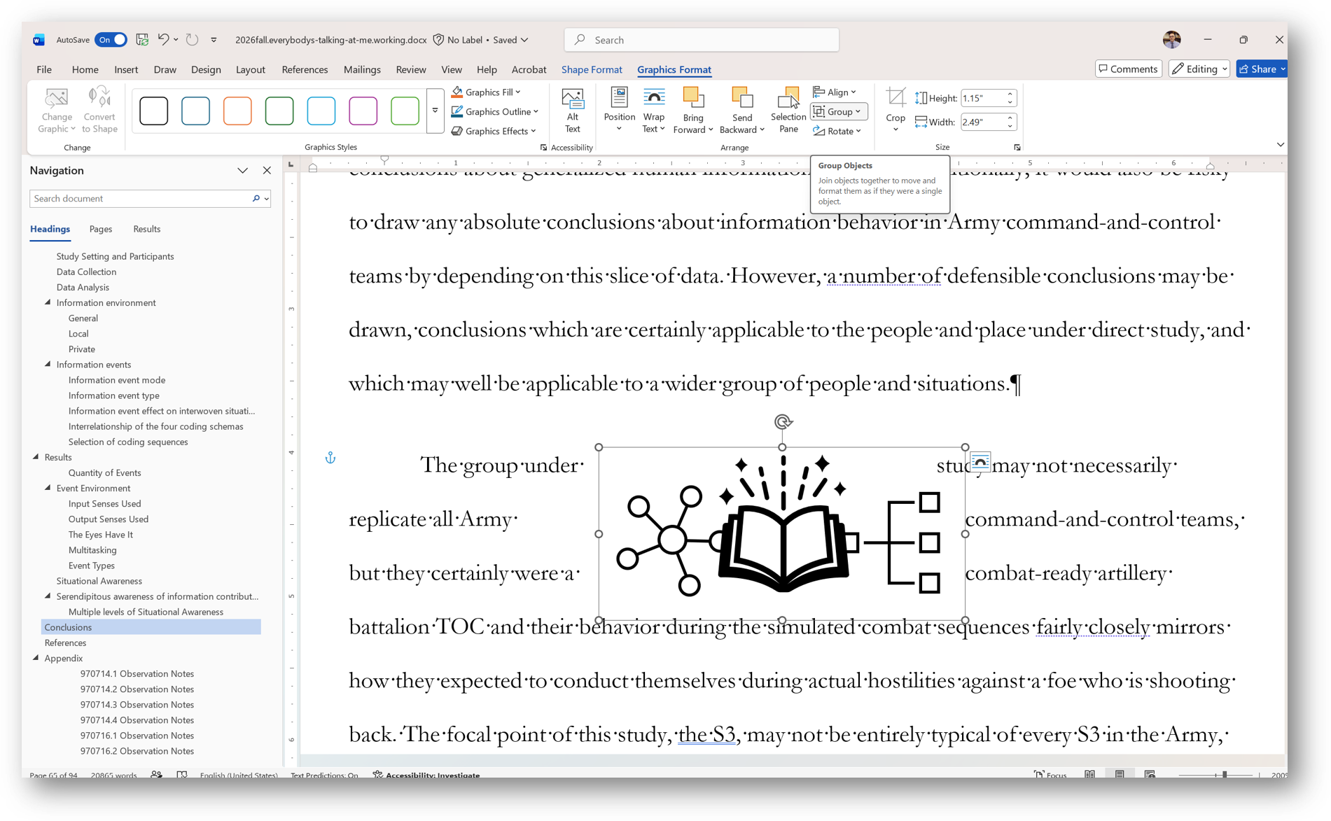 [MSWord 365 showing icon image grouped]