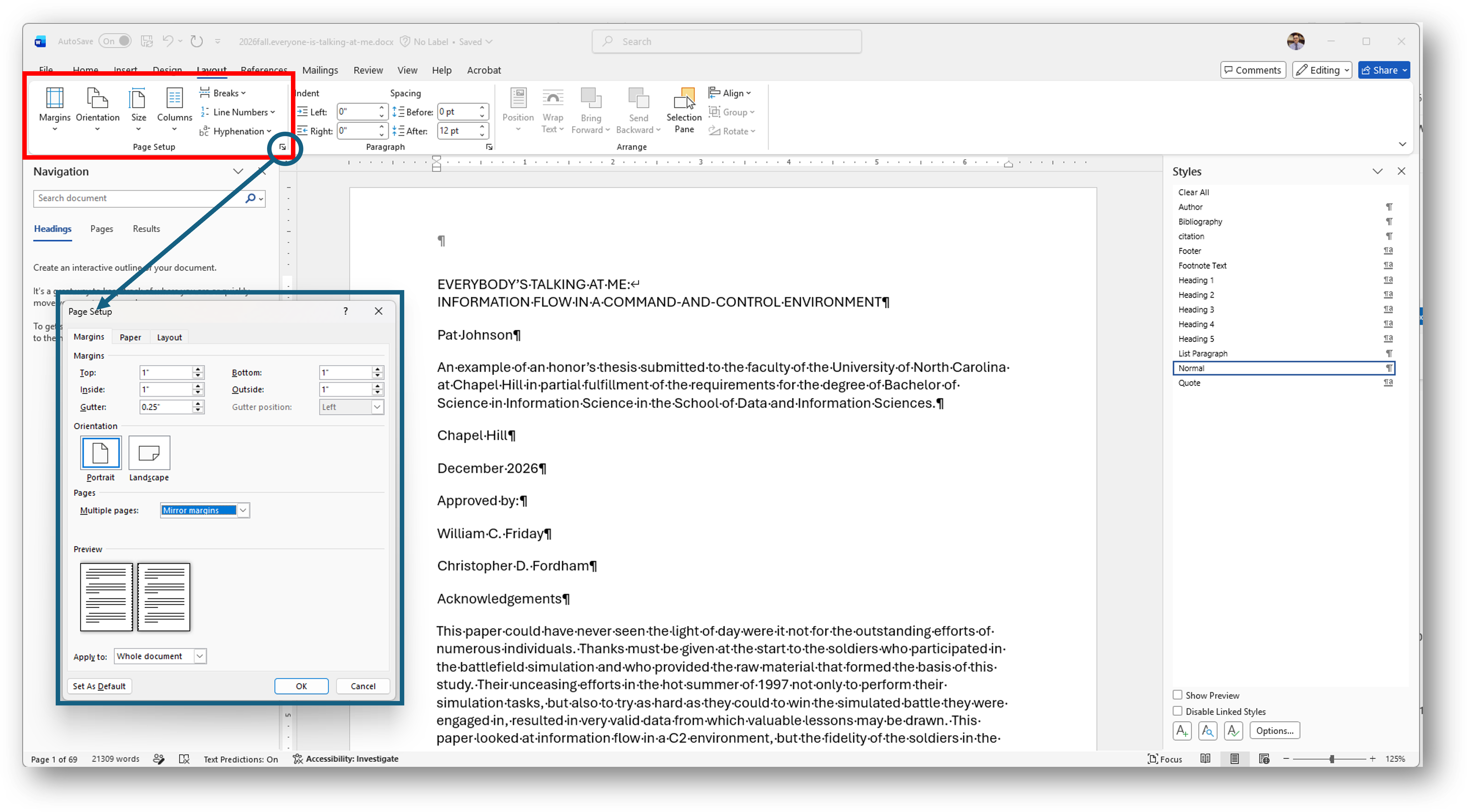 [MSWord page setup]