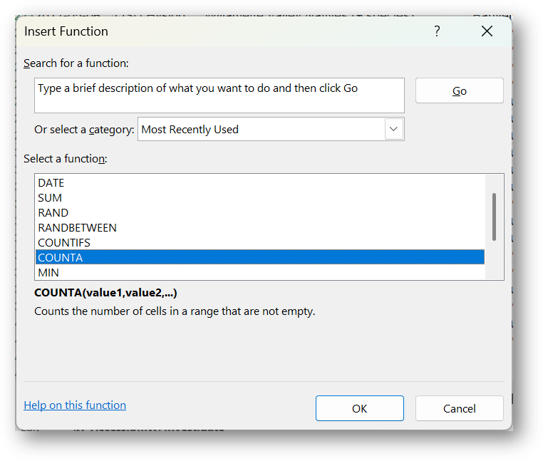 [MSExcel 2007+ functions dialog box]