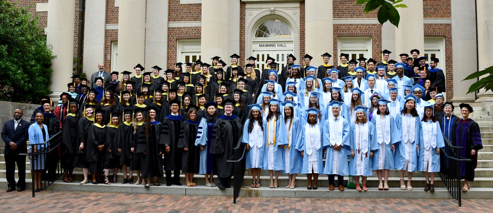 graduation day, May 2019, in front of Manning Hall