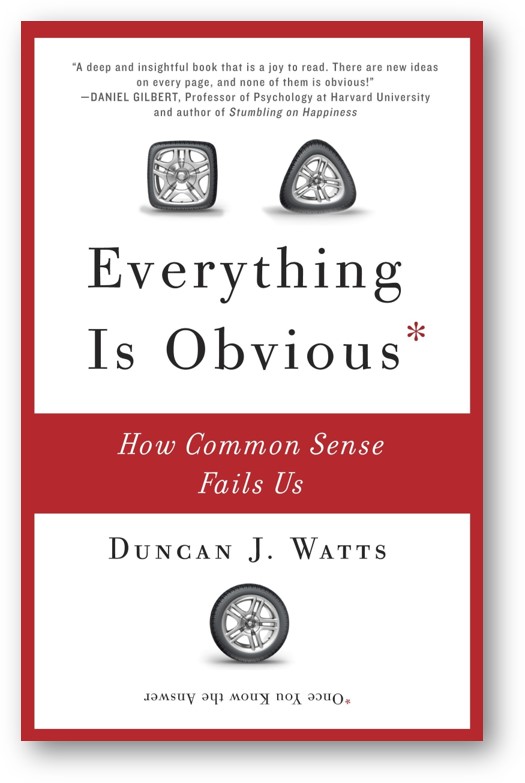 image of the book, Everything Is Obvious: How Common Sense Fails Us, by Duncan J. Watts